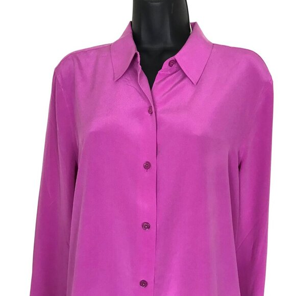 Equipment Femme 100% Silk Pink Button Down Blouse Size M - Picture 2 of 6